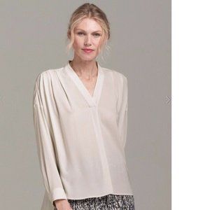 MM LaFleur Morrison Top Shirt Blouse Size M Cream
